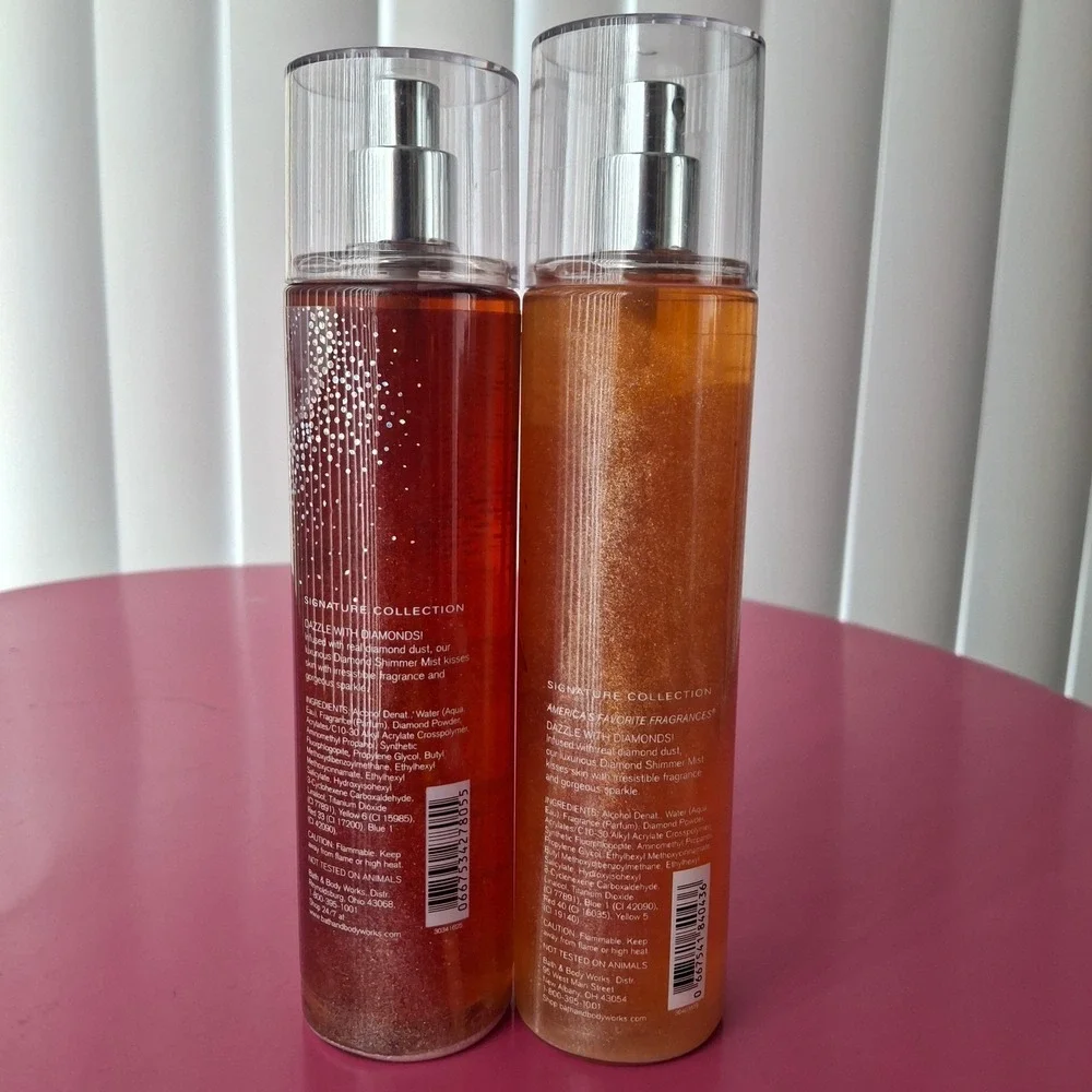 Bath & Body Works WARM VANILLA SUGAR DIAMOND SHIMMER Mist Set‎ 2 x 8 oz